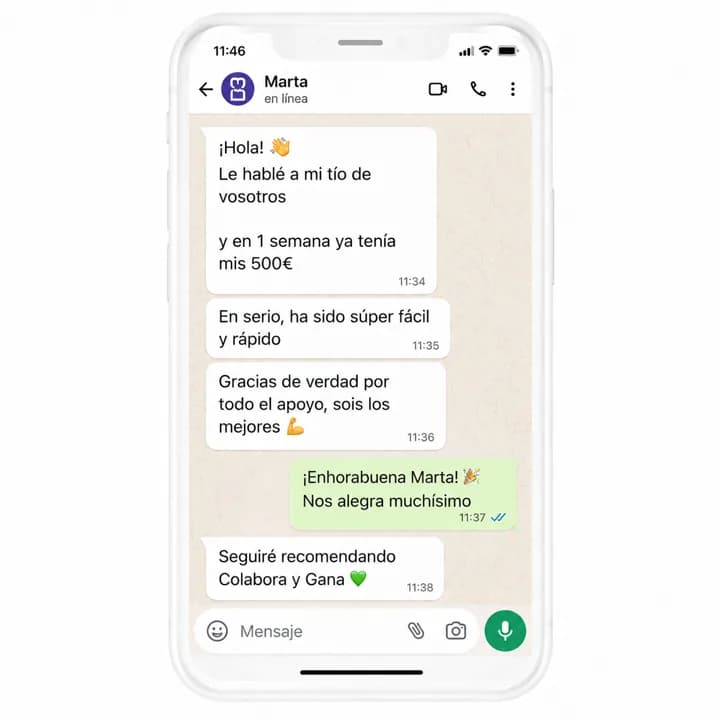 Captura de WhatsApp de Marta - Valencia